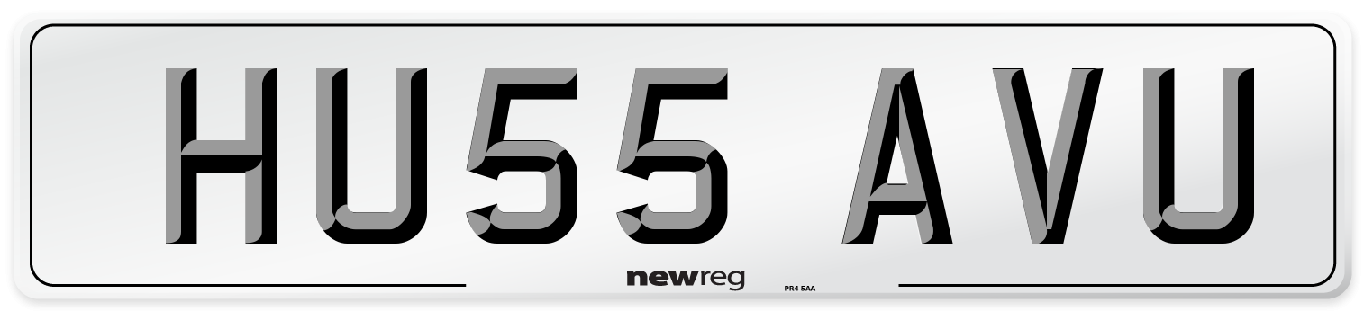 HU55 AVU Number Plate from New Reg